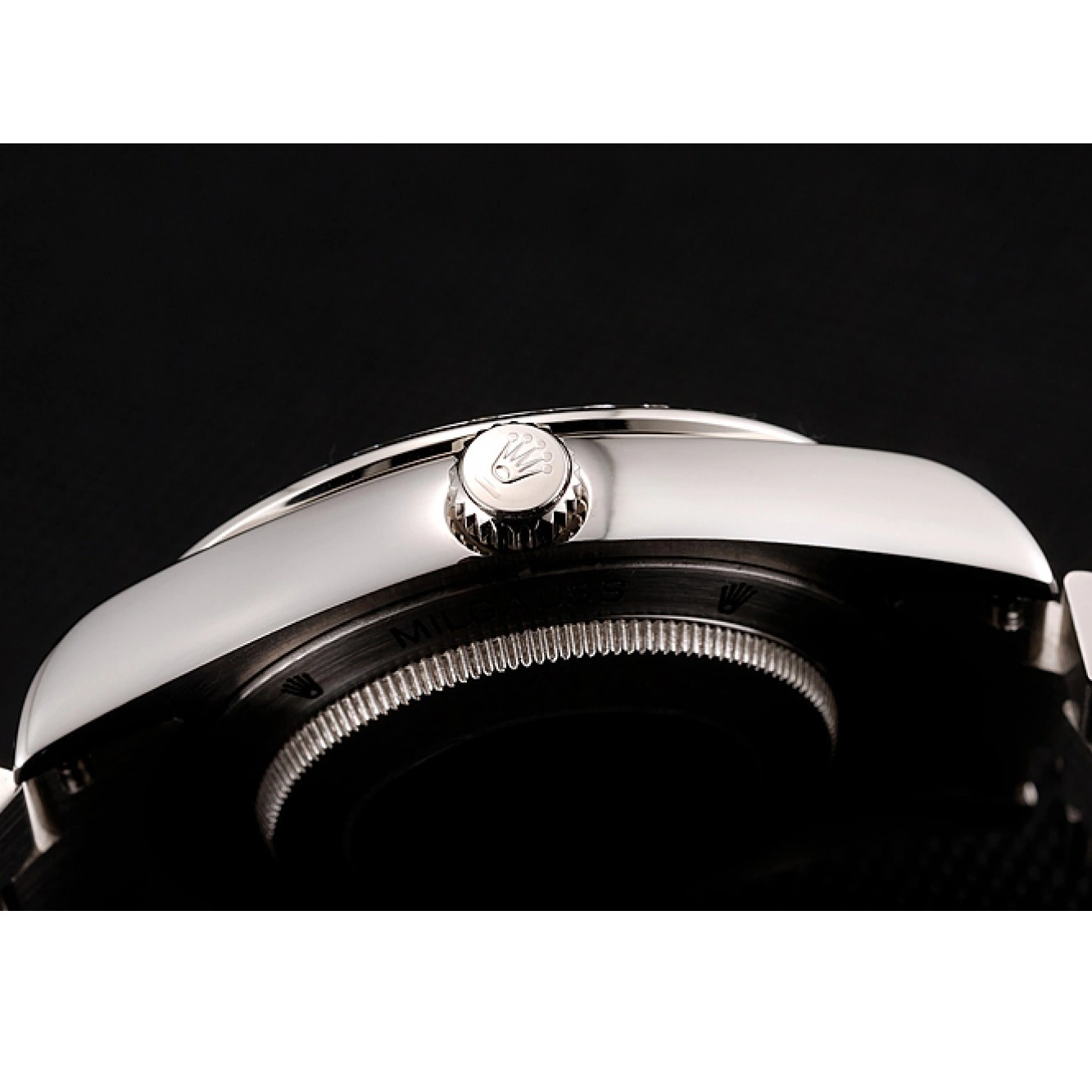 MiroTime 0825 Swiss Rolex Day-Date Black Dial Diamond Case Diamond Numerals Stainless Steel Bracelet 1453966